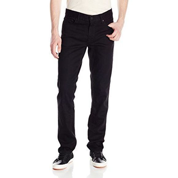 black slim straight jeans mens